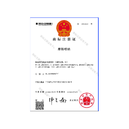 Trademark certificate